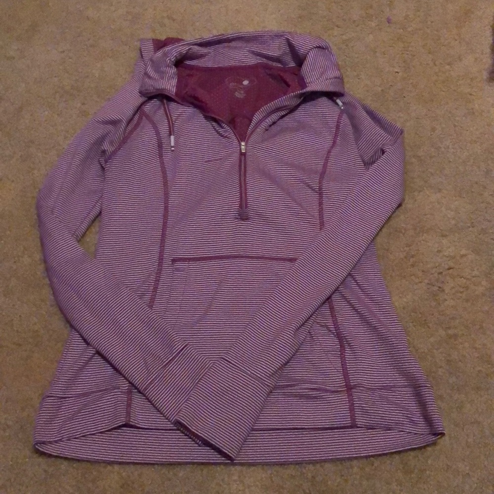 Hooded purple workout shirt